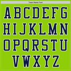 Custom Neon Green Navy-White Authentic Baseball Jersey