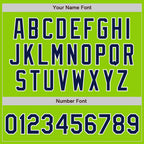 Custom Neon Green Navy-White Authentic Baseball Jersey