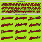 Custom Neon Green Red-Navy Authentic Throwback Basketball Jersey