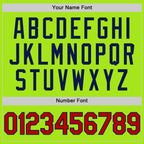 Custom Neon Green Red-Navy Authentic Throwback Basketball Jersey