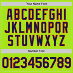 Custom Neon Green Navy-Orange Authentic Throwback Basketball Jersey