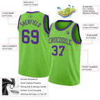 Custom Neon Green Purple Authentic Basketball Jersey