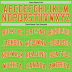 Custom Neon Green Orange-White Authentic Basketball Jersey