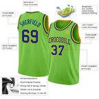 Custom Neon Green Royal-Gold Authentic Basketball Jersey