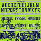 Custom Neon Green Navy-Gray 3D Pattern Splash Authentic Football Jersey
