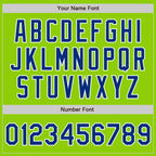 Custom Stitched Neon Green Royal-White Baseball Pullover Sweatshirt Hoodie