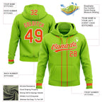 Custom Stitched Neon Green Orange-White Baseball Pullover Sweatshirt Hoodie