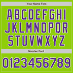 Custom Stitched Neon Green Purple-White Baseball Pullover Sweatshirt Hoodie