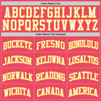 Custom Neon Pink White-Gold Authentic Basketball Jersey