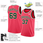 Custom Neon Pink Green-White Authentic Basketball Jersey