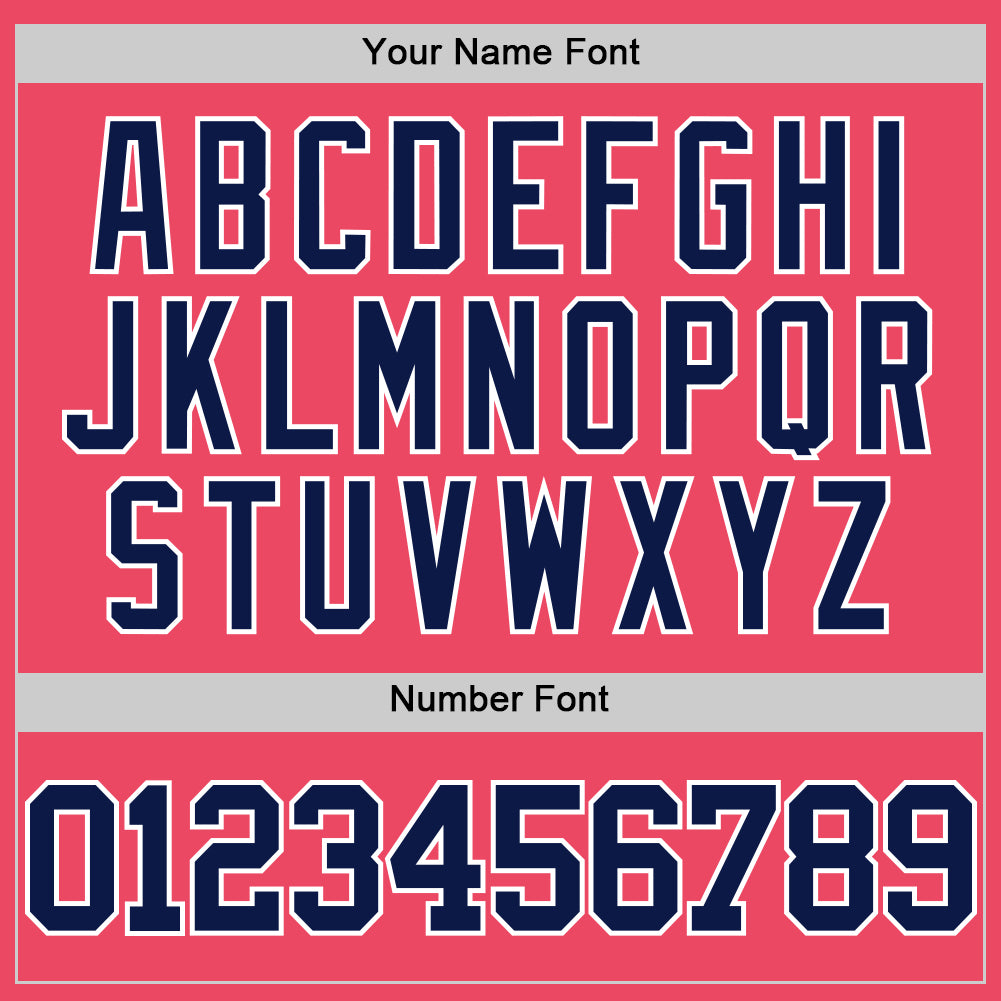 Custom Neon Pink Navy-White Authentic Basketball Jersey