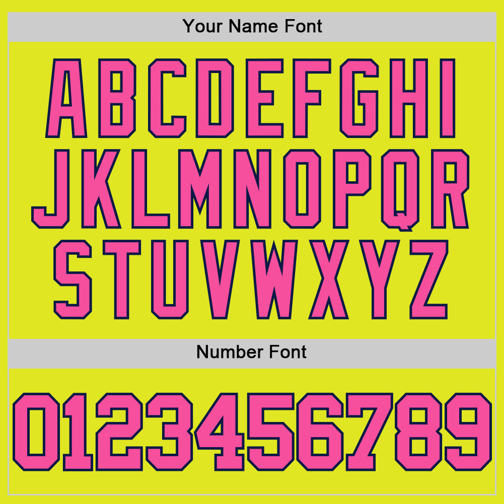 Custom Neon Yellow Pink-Navy Authentic Basketball Jersey