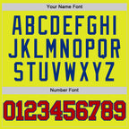 Custom Neon Yellow Red-Royal Authentic Basketball Jersey