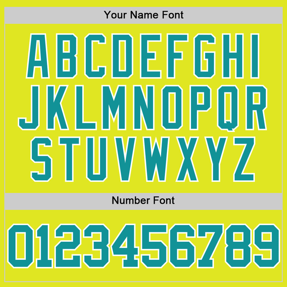 Custom Neon Yellow Teal-White Authentic Basketball Jersey