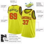 Custom Neon Yellow Orange-Black Authentic Basketball Jersey