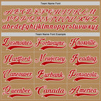 Custom Old Gold Red-White Hockey Lace Neck Jersey