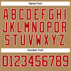 Custom Old Gold Red-White Hockey Lace Neck Jersey