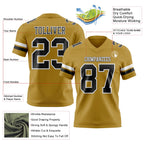 Custom Old Gold Black-White Authentic Football Jersey