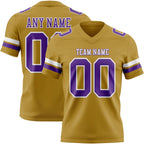 Custom Old Gold Purple-White Authentic Football Jersey