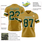 Custom Old Gold Green-White Authentic Football Jersey