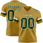 Custom Old Gold Green-White Authentic Football Jersey
