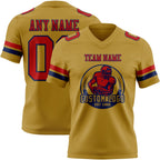 Custom Old Gold Red-Navy Authentic Football Jersey