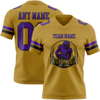Custom Old Gold Purple-Black Authentic Football Jersey