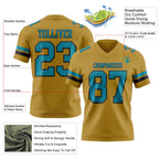 Custom Old Gold Teal-Black Authentic Football Jersey