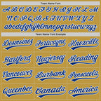 Custom Stitched Old Gold Royal-White Baseball Pullover Sweatshirt Hoodie