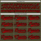 Custom Olive Red-Black Salute To Service Hockey Lace Neck Jersey