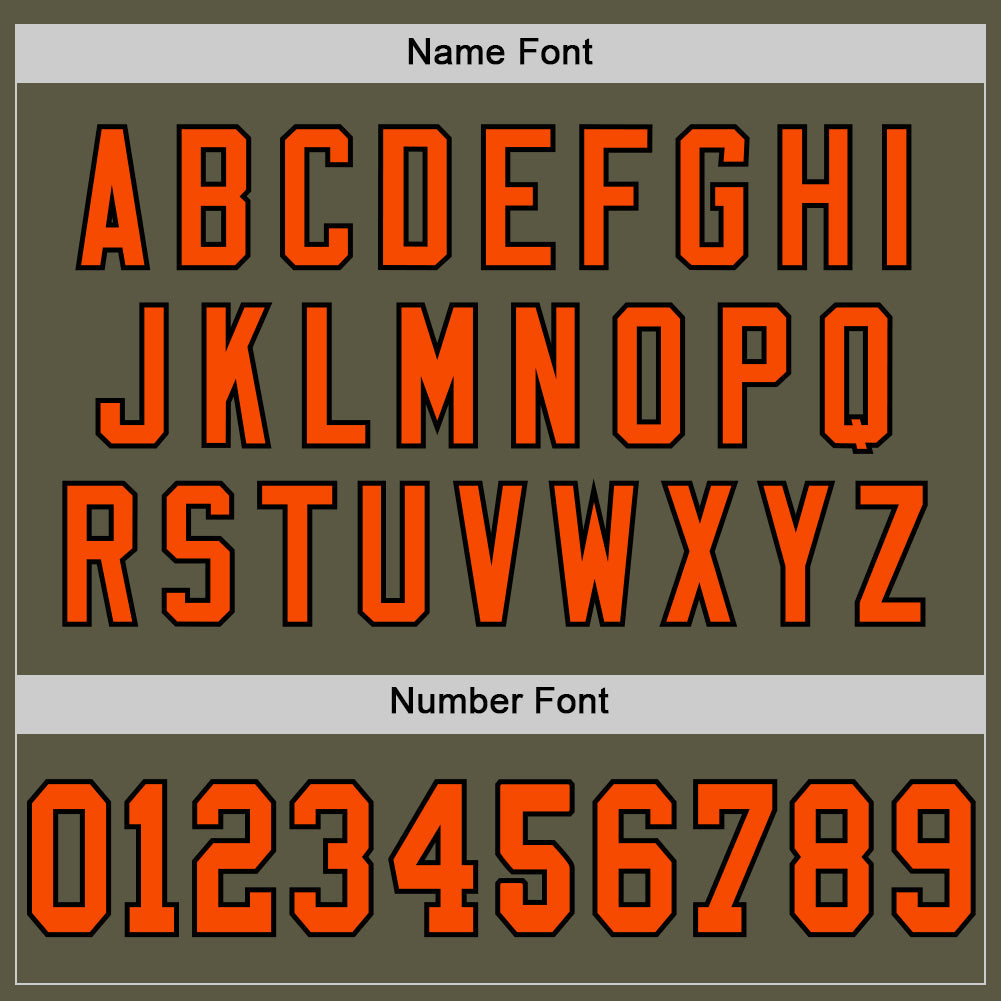 Custom Olive Orange-Black Mesh Authentic Throwback Salute To Service Football Jersey