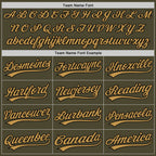 Custom Olive Old Gold-Black Authentic Throwback Salute To Service Baseball Jersey