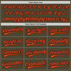 Custom Olive Orange-Black Authentic Throwback Salute To Service Baseball Jersey