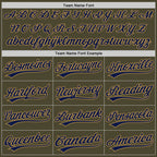 Custom Olive Navy-Old Gold Authentic Throwback Salute To Service Baseball Jersey