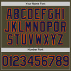 Custom Olive Navy-Orange Authentic Throwback Salute To Service Baseball Jersey
