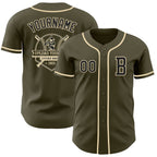 Custom Olive Black-Cream Authentic Salute To Service Baseball Jersey