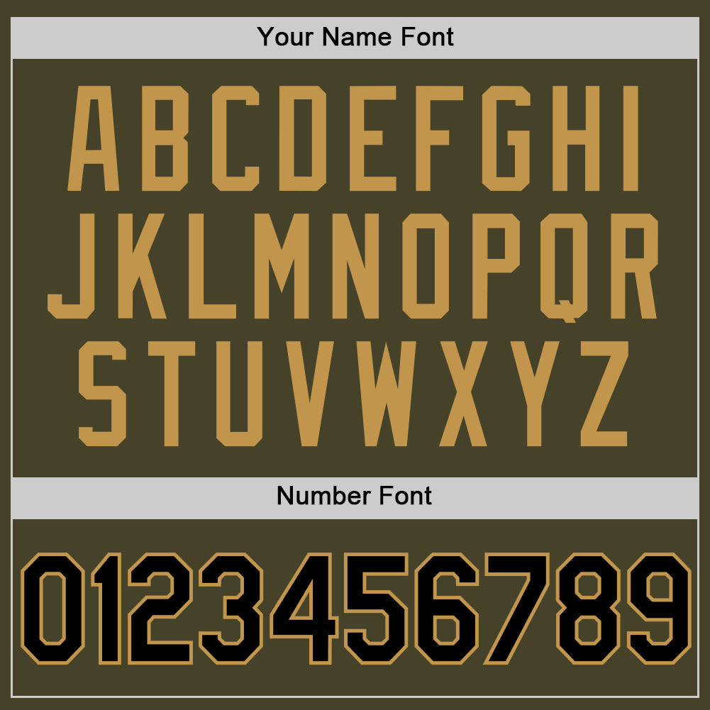 Custom Olive Black-Old Gold Authentic Throwback Salute To Service Basketball Jersey