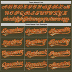 Custom Stitched Olive Camo-Orange Baseball Pullover Sweatshirt Hoodie