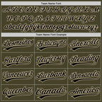 Custom Stitched Olive Black-Cream Baseball Pullover Sweatshirt Hoodie