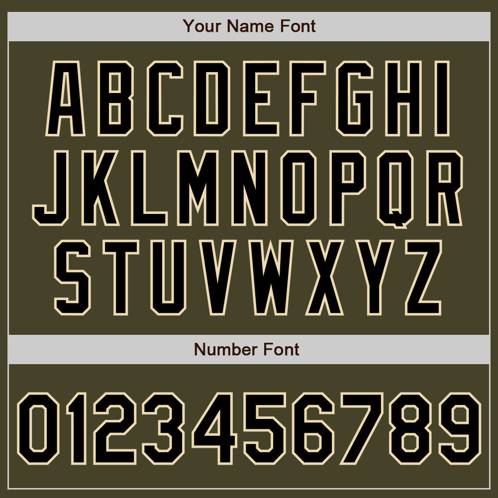 Custom Stitched Olive Black-Cream Baseball Pullover Sweatshirt Hoodie