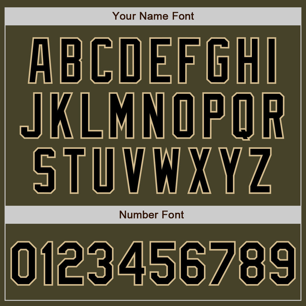 Custom Stitched Olive Black-Vegas Gold Baseball Pullover Sweatshirt Hoodie