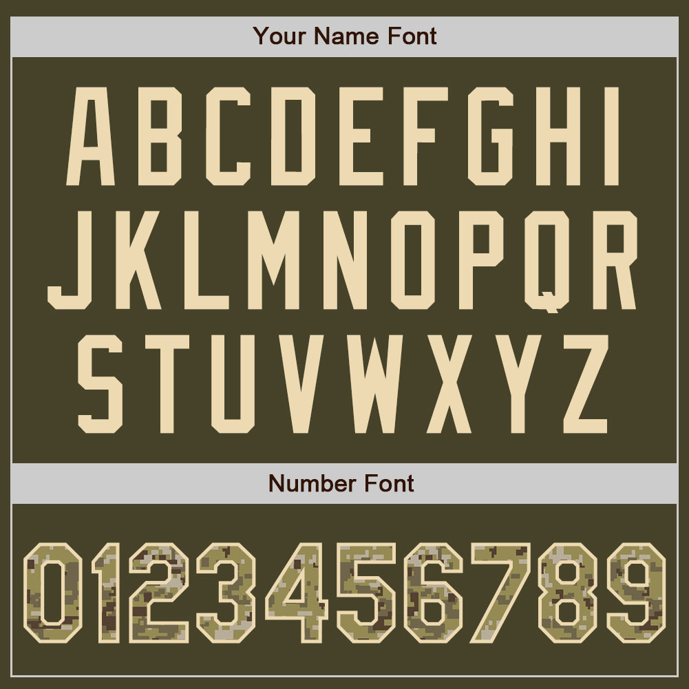 Custom Stitched Olive Camo-Cream Baseball Pullover Sweatshirt Hoodie