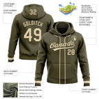 Custom Stitched Olive Cream-Olive Baseball Pullover Sweatshirt Hoodie