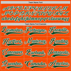 Custom Orange Green-White Hockey Lace Neck Jersey