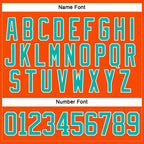 Custom Orange Aqua-White Hockey Lace Neck Jersey