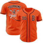Custom Orange Brown-White Authentic Baseball Jersey
