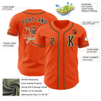 Custom Orange Black Cream-Old Gold Authentic Baseball Jersey