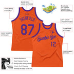 Custom Orange Purple Authentic Throwback Basketball Jersey