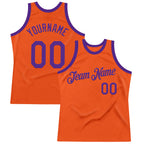 Custom Orange Purple Authentic Throwback Basketball Jersey