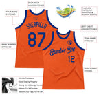Custom Orange Royal Authentic Throwback Basketball Jersey